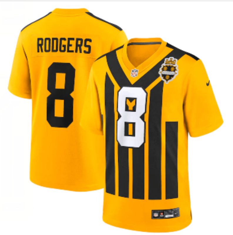 Men Pittsburgh Steelers #8 Rodgers Yellow Retro 20250Nike Limited NFL Jersey style 005->pittsburgh steelers->NFL Jersey